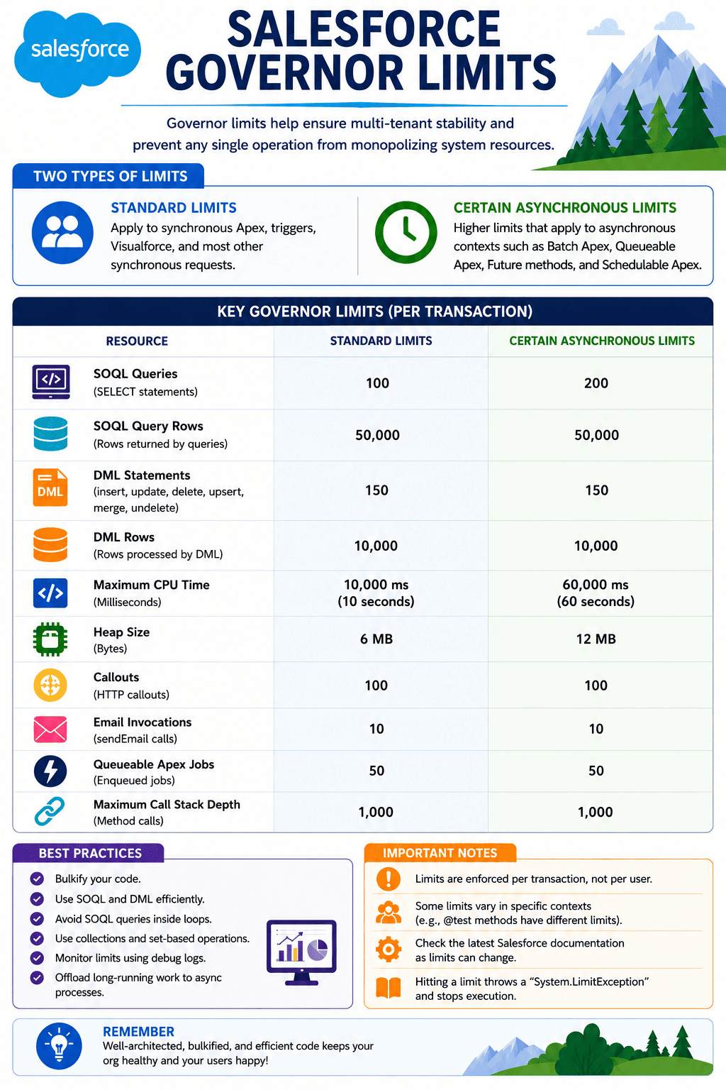 Salesforce Governor Limits Cheat Sheet Preview