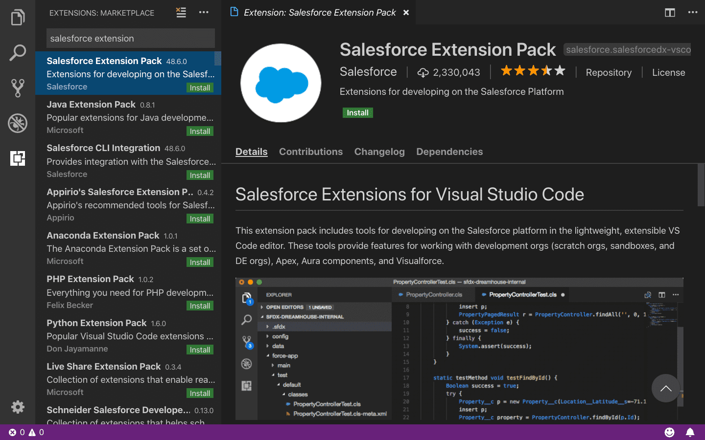 Salesforce Extension Package