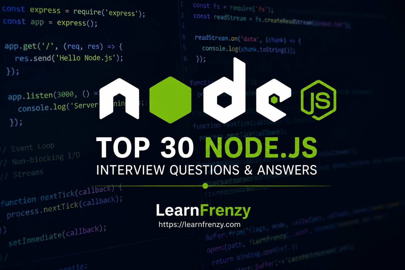 Top 30 Node.js Interview Questions & Answers for Freshers and Experienced