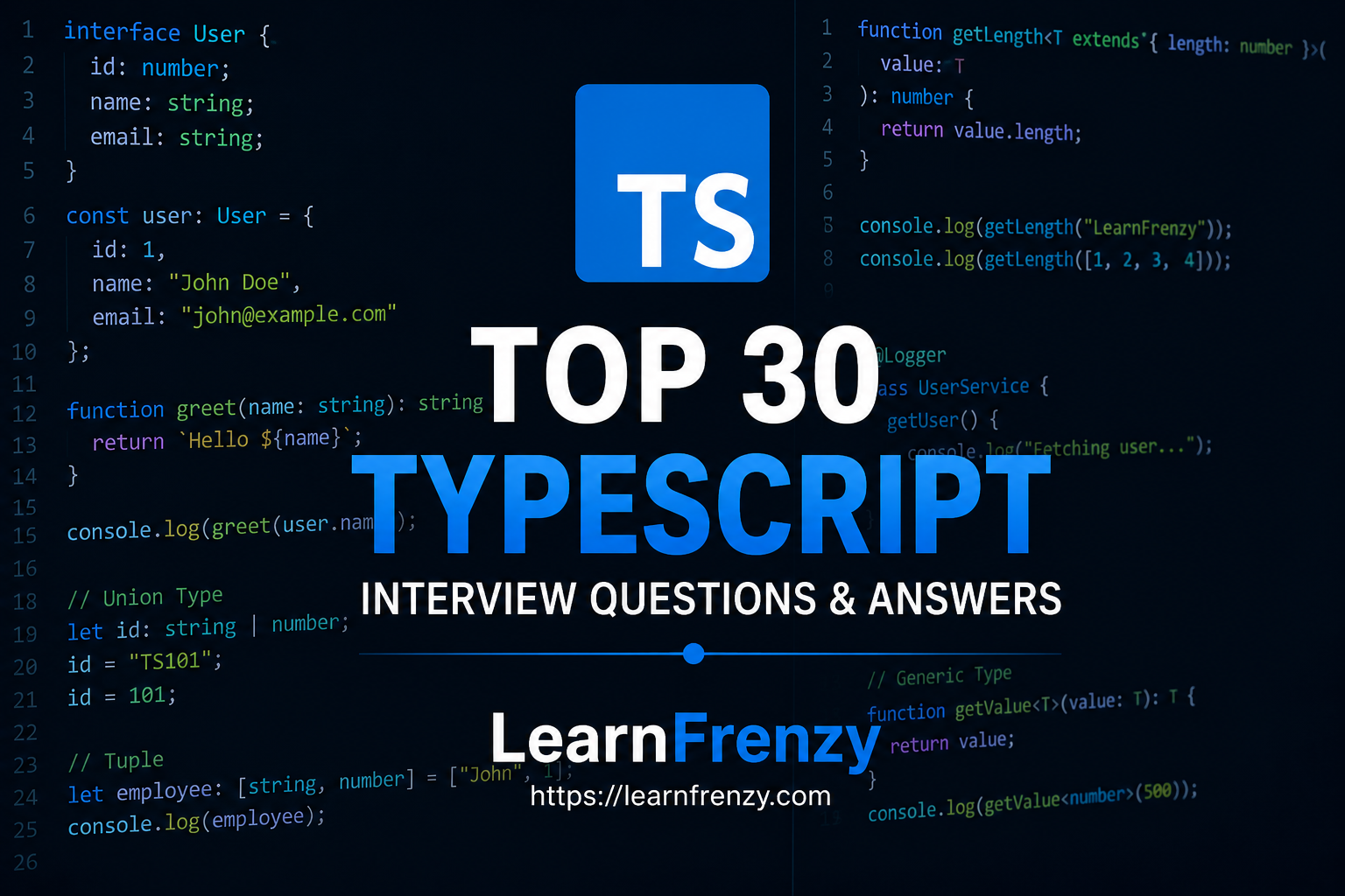 Top 30 TypeScript Interview Questions & Answers for Freshers and Experienced